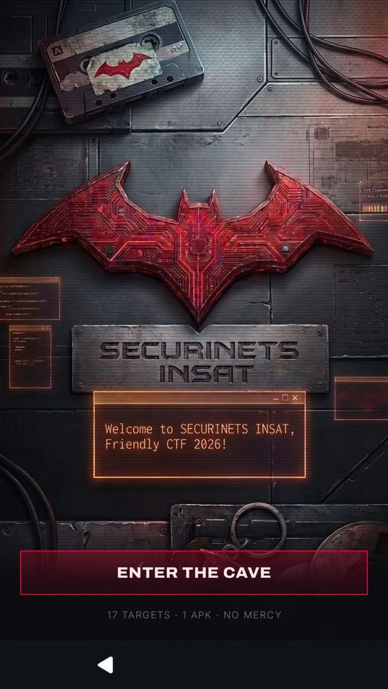 The app's landing screen